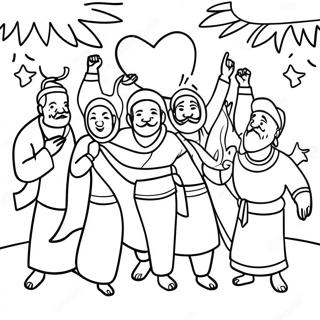 Diverse Cultures Celebrating Festival Coloring Page 40268-33393