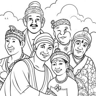 Diverse Cultures Celebrating Festival Coloring Page 40268-33394