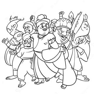 Diverse Cultures Celebrating Festival Coloring Page 40268-33396