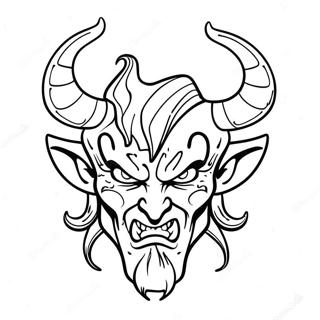 Sinister Demon With Horns Coloring Page 40278-33405