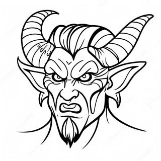 Sinister Demon With Horns Coloring Page 40278-33406