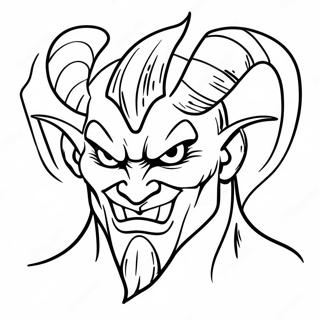 Sinister Demon With Horns Coloring Page 40278-33408