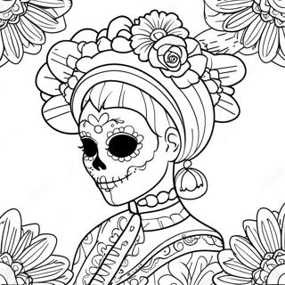 Colorful Day Of The Dead Catrina Coloring Page 402-322