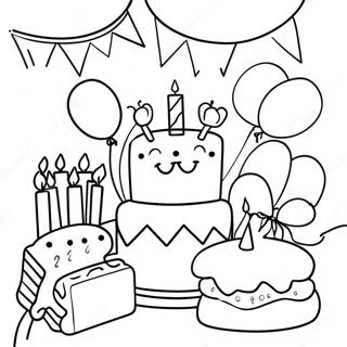 Colorful Birthday Party Scene Coloring Page 40318-33432