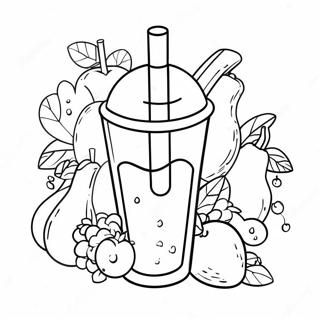 Colorful Fruit Smoothie Coloring Page 40338-33442