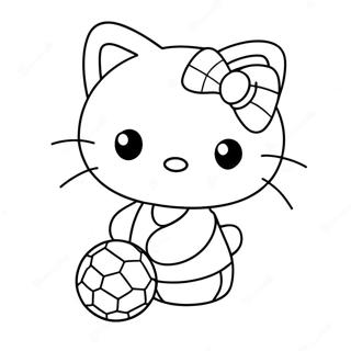 Hello Kitty Soccer Coloring Pages