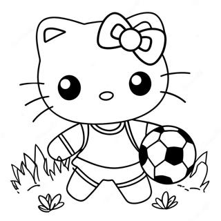 Hello Kitty Soccer Coloring Page 40347-33452