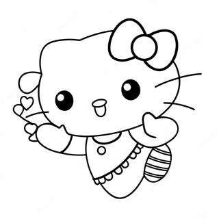 Hello Kitty Kicking The Ball Coloring Page 40348-33446