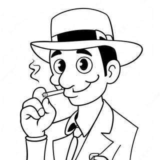 Cartoon Character Smoking Cigarette Coloring Page 40358-33461