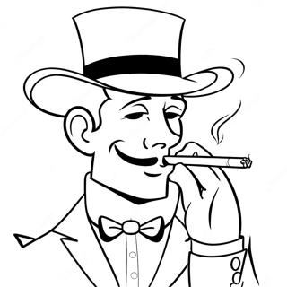 Cartoon Character Smoking Cigarette Coloring Page 40358-33462