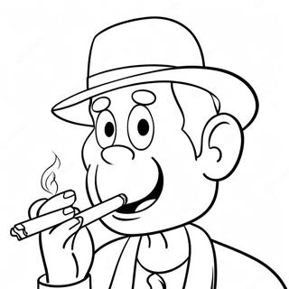 Cartoon Character Smoking Cigarette Coloring Page 40358-33463