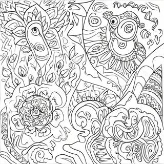 Colorful Amate Bark Animal Designs Coloring Page 40368-33468