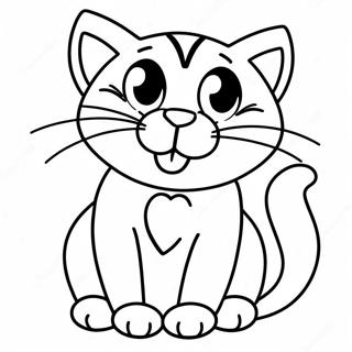 Sassy Bad Kitty In A Funny Pose Coloring Page 40458-33545