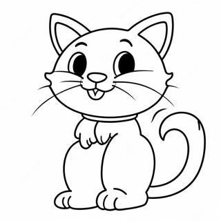 Sassy Bad Kitty In A Funny Pose Coloring Page 40458-33547