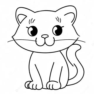 Sassy Bad Kitty In A Funny Pose Coloring Page 40458-33548