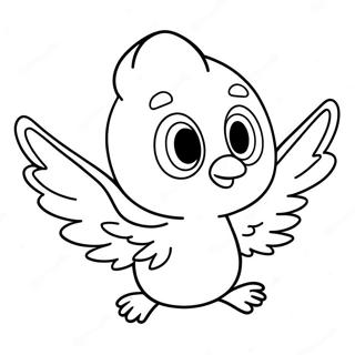 Cute Tweety Bird Flying Coloring Page 4051-3269