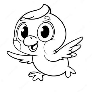 Cute Tweety Bird Flying Coloring Page 4051-3270