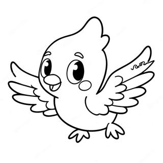 Cute Tweety Bird Flying Coloring Page 4051-3271