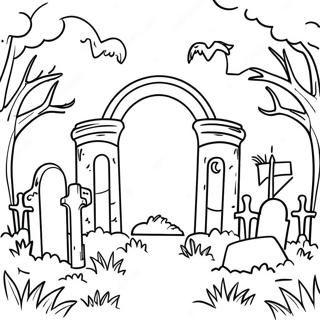 Graveyard Scene Coloring Page 40578-33633