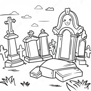 Graveyard Scene Coloring Page 40578-33634