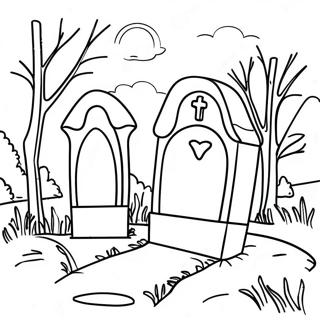 Graveyard Scene Coloring Page 40578-33635