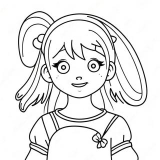 Anime Bunny Girl With Colorful Hair Coloring Page 40597-33642