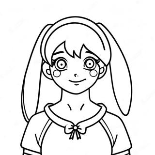 Anime Bunny Girl With Colorful Hair Coloring Page 40597-33643