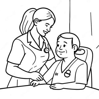 Caring Nurse Helping Patient Coloring Page 40638-33685