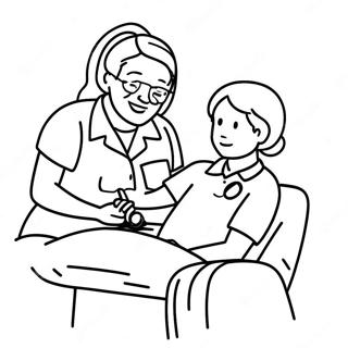 Caring Nurse Helping Patient Coloring Page 40638-33686