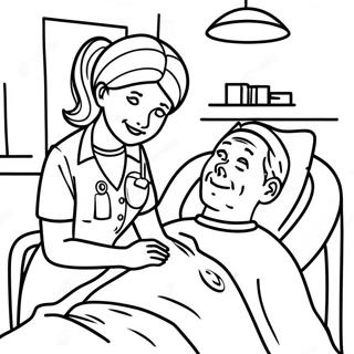 Caring Nurse Helping Patient Coloring Page 40638-33688