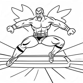 Wacky Wwe Wrestler Jumping On Opponent Coloring Page 40658-33706