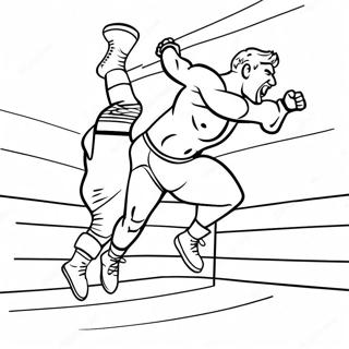 Wacky Wwe Wrestler Jumping On Opponent Coloring Page 40658-33708