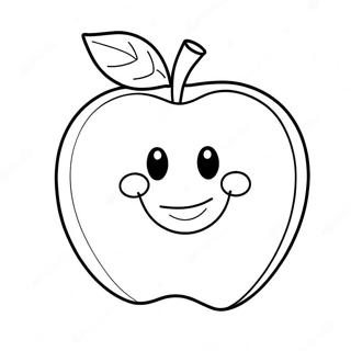 Cheerful Apple With A Smile Coloring Page 40679-33698