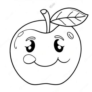 Cheerful Apple With A Smile Coloring Page 40679-33699