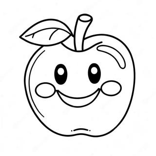 Cheerful Apple With A Smile Coloring Page 40679-33700