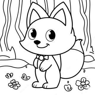 Cute Fox Girl In A Forest Coloring Page 40689-33713