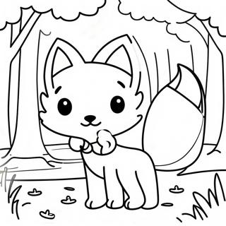 Cute Fox Girl In A Forest Coloring Page 40689-33714