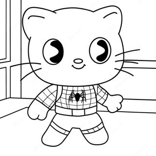 Spiderman Hello Kitty Coloring Page 40698-33728