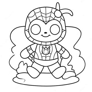 Spiderman Hello Kitty Coloring Pages