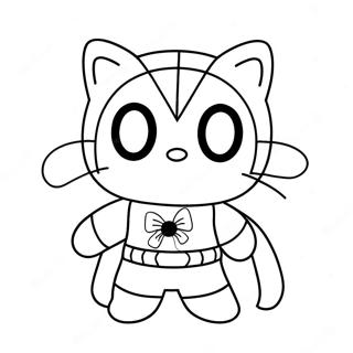 Cute Spiderman Hello Kitty Coloring Page 40699-33722