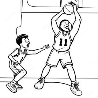 Exciting Basketball Game Coloring Page 40709-33730