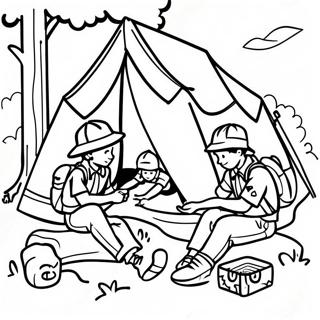 Boy Scouts Camping Adventure Coloring Page 40759-33761