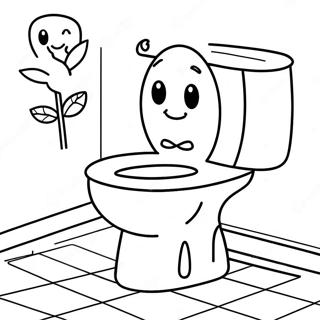 Funny Toilet With A Smile Coloring Page 40779-33777