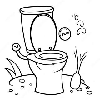 Funny Toilet With A Smile Coloring Page 40779-33778