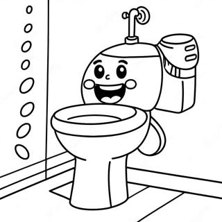 Funny Toilet With A Smile Coloring Page 40779-33779