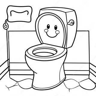 Funny Toilet With A Smile Coloring Page 40779-33780