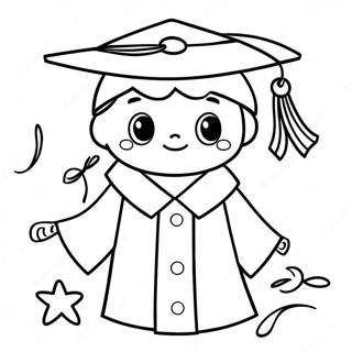 Preschool Graduation Cap And Gown Coloring Page 40818-33806