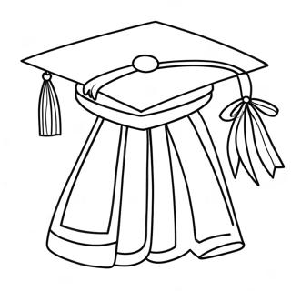 Preschool Graduation Cap And Gown Coloring Page 40818-33807