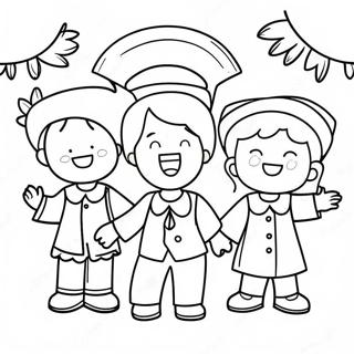 Happy Preschool Graduation Celebration Coloring Page 40819-33811