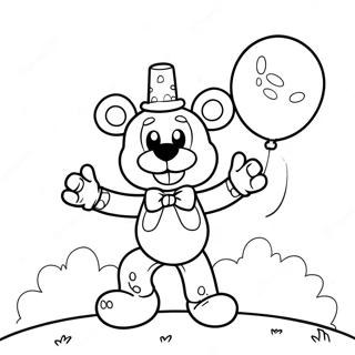 Funtime Freddy With Balloon Coloring Page 40849-33849